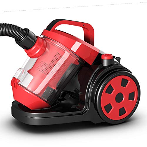 totoshop Vacuum Cleaner Canister Bagless Cord Rewind Carpet Hard Floor w HEPA Filtration