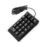 Mechanical Numeric Keypad,Jelly Comb USB Braid Cable Numpad 22-key Number Pad - Black