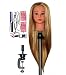 Bellrino 30" Cosmetology Mannequin Manikin Training Head with Synthetic Fiber with Table Clamp Holder - (ANITA+C) primary