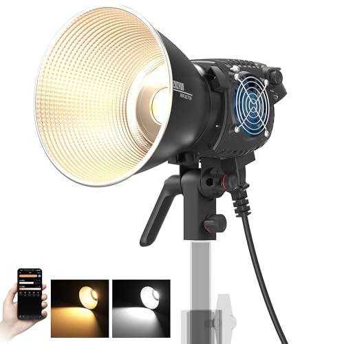 ZHIYUN MOLUS B100 Luz de Video LED COB de 100W [Oficial] 2700K-6500K CRI 96+ TLCI 96+ 20600 Lux/1M Control de Aplicación 13 Efectos de Escena Montura Bowens Iluminación Continua Silenciosa para Luz de