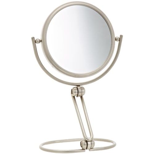 Jerdon MC449N 5.5-Inch Folding Two-Sided Swivel Travel Mirror with 10x Magnification and Velveteen Storage Pouch... image