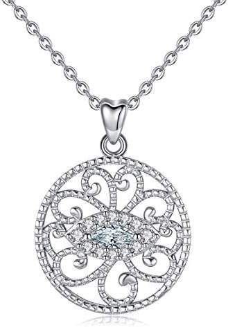 925 Sterling Silver Evil Eye Necklace, Talismans Protection Evil Eye Pendant with 18" Rolo Chain, Fine Jewellery by CELESTIA, Gifts for Girls/Women