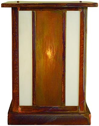 Arroyo Craftsman ARC-10CS-RC Artisan Column Mount, 10", Raw Copper Metal Finish, Clear Seedy Glass