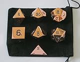 Set of 7 Polyhedral Metal Dice with Bag (16mm, Copper Color) by Dave's Dice