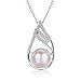 Stunning Flawless Pearl Stud Earrings & Silver Chain Pendant Set| Impeccable Quality Natural, Flawless Freshwater Pearl & 925 Sterling Silver| The Most Unique Fashion Jewelry Set (2 | Pink Pearls)