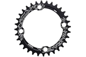 Bike Chain Ring, 32/34/36/38T BCD Aluminum Alloy Mountain Bike Steel Single Crank Chain Ring Round Gear Bicycle Chain Ring fo