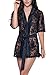 ALLureLove Womens lingerie Lace Kimono Sexy Nightgown Satin Short Robe