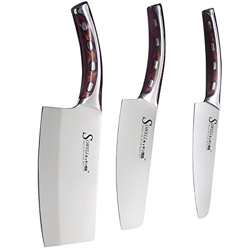 VonShef 9 Piece Professional Kitchen Knife Carry Set Stainless Steel B019584300