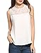 Sherosa Women's Sleeveless Hollow Out Chiffon Plus Size Lace Crochet Top Shirt (3XL, White)
