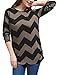 Allegra K Women's Zig-Zag Pattern Relax Fit Christmas Knit Tunic M Black Brown