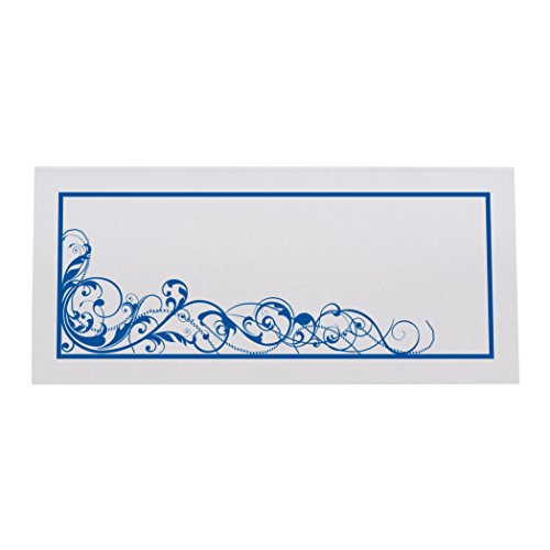 Scribble Vintage Swirl Printable Place Cards, Royal Blue, Set of 60 (10 Sheets), Laser & Inkjet Printers - Perfect for Wedding, Parties, and Special Events
