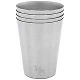 8 oz Stainless Steel Cups for Kids and Toddlers, Toxic-Free, Unbreakable, Heavy Duty, Premium Extra Thick 18/8 Steel, 4-pack
