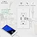 KEYGMA 4.2A/5V USB Outlet, Upgraded Electrical Wall Outlet with Dual High-Speed USB Ports, Duplex 15A Tamper Resistant USB Outlets Receptacle, Overcurrent Protection, White