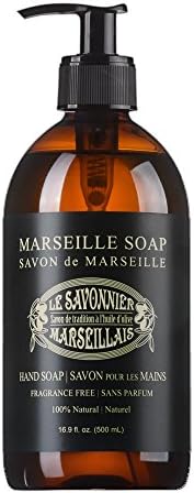 LSM Soaps Le Savonnier Marseillais Liquid Hand Soap, Fragrance Free, 16.9 Fluid Ounce