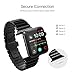 Oittm Stainless Steel Replacement Band for Apple Watch Series 4 (44mm), Modern Exquisite, Bright Black, 42mm, Waterproof, Adjustable, Sports, Premium Quality, Jubilee Style, Butterfly Clasp
