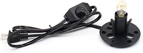 Y-STOP Himalayan Salt Lamp Cord with Dimmer Switch Original Replacement cord with One 15W Bulbs (black with base 4 feet）
