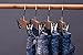 J.S. Hanger Natural Finish Wooden Pant Skirt Hangers with 2-Adjustable Anti-Rust Clips, 5-Pack