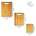 K BASIX Wood Bamboo Cutting Board Set of 3 with Handle, Organic Wood Cutting Board for Chopping Meat, Butcher Block, Veggies & Cheese, for Kitchen