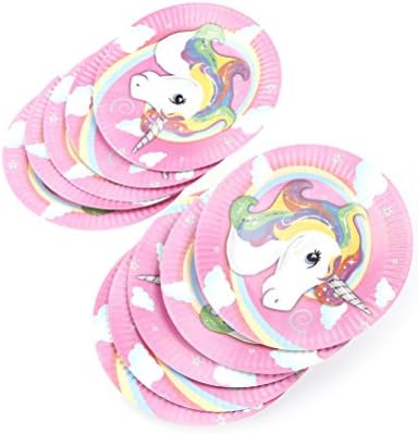 IYSHOUGONG 10 Pcs Unicorn Plates Paper Dinner Plates for Kids Baby Shower Birthday Decor