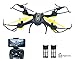 HASAKEE H3 FPV RC Drone with HD Live Video Wifi Camera and Headless Mode 2.4GHz 6-Axis Gyro Quadcopter with Altitude Hold,FPV Phone Control and Gravity Sensor RTF Function,BONUS BATTERY