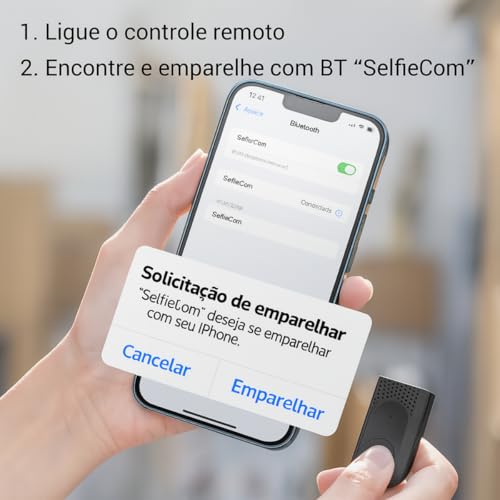 Tripé Bastão de Selfie 3 em 1 – Compacto e Extensível até 1,70 m de Altura, Controle Bluetooth, Rotação 360° – Para Gravações, Reels, TikTok, YouTube, iPhone e Android