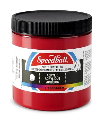 Speedball 004627 Acrylic Screen Printing Ink, 8 fl. oz., Dark Red