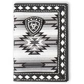 ARIAT Trifold Diamond Lace Southwest Fabric Wallet, Black