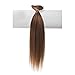 Emosa 100% Straight Remy Human Hair Clips In Extensions Chestnut Brown 7 Piece Set (15'' 7Pcs, #6)