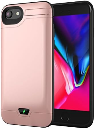 8000mAh iPhone 7 Plus / 8 Plus Battery Case,AUYOO Extended Rechargeable Portable Backup Charging Case Protective Power Bank with Kickstand for iPhone 7 Plus / 8 plus(5.5Inch) - Rose Gold