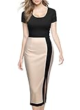 Miusol Women's Official Scoop Neck Optical Illusion Slim Bodycon Pencil Dress