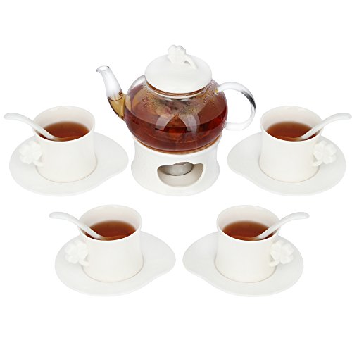 Kendal 20 oz Tea Maker Teapot Tea Cup and Saucer Set with Porcelain