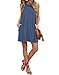 Women's Sleeveless Casual Swing Flowy Sundresses, Size Medium, Color Beja Blue