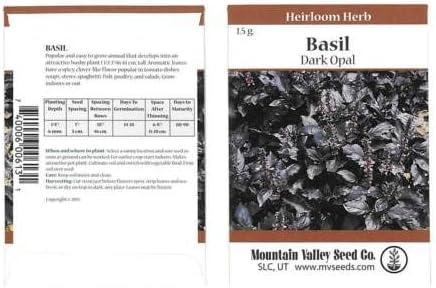 Dark Opal Basil HERB Garden Seeds -1.5 g Packet - Heirloom, Non-GMO Purple Basil
