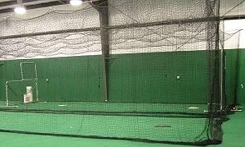 Jones Sports Batting Cage Net 12' H x 12' W x 55' L #18 HDPE Light Duty Baseball Softball Netting