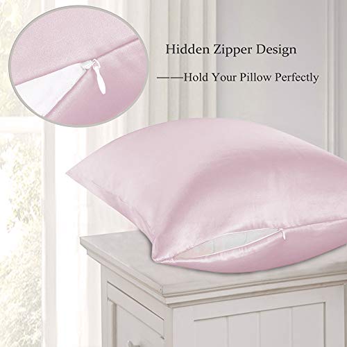 Ravmix Pillowcase King Size, 100% Pure Mulberry Silk Pillowcase for Hair and Skin with Hidden Zipper, 21 Momme 600 Thread Count Hypoallergenic Soft Breathable 1pcs (20×36inches, Light Plum)