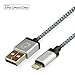 Cambond iPhone 8 Cable 3.3ft (1M) Long Durable Nylon Braided iPhone Cable Apple MFI Certified Lightning to USB Cable Charging Cord Data Sync 8 Pin for iPhone, iPhone 8 7 7 plus, iPad, iPod (Silver)