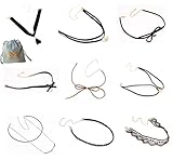 YallFF 9 Pieces Choker Necklace Set Stretch Velvet Classic Gothic Tattoo Lace Choker Necklaces, Black Brown