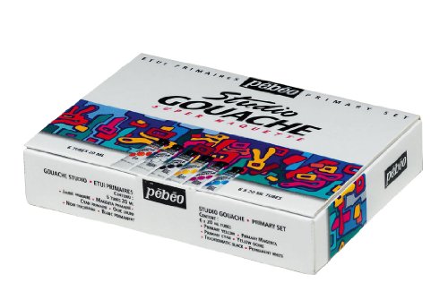 Studio Gouache Primary Assorted 20-Milliliter Tubes, Set of 6