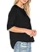 ALLY-MAGIC Women's 3/4 Sleeve T-Shirt O-Neck Casual Loose Top Cotton Blouses
