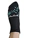 Toe Talk Inhale Exhale Grip Socks for Yoga Pilates Meditation Barre & Tai Chi (Black with Teal Dandelion Seeds Jacquard), Yoga Socks