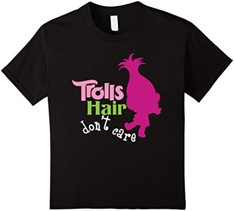 unisex-child Troll Hair Don't Care Funny Kids T Shirts 4 Black
