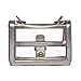 Clear Boxy Shoulder Bag Chain Strap Crossbody Purse, Silver, Size Small