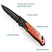Tactical Folding Pocket Knife for Hunting Survival Rescue by LotFancy, Black Blade, 4.9-Inch Closed, Leather Sheath