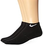 NIKE Unisex Performance Cushion Low Training Socks (3 Pairs), Black/White, X-Large