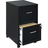 Lorell SOHO Chrome Pull F/F Mobile File Cabinet