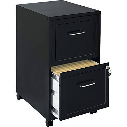 Lorell SOHO Chrome Pull F/F Mobile File Cabinet