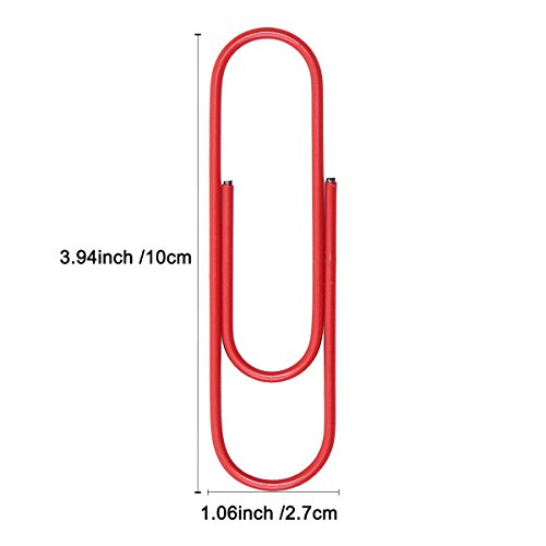 Morepack 30 Pcs 4" inch (100mm) Mega Large Jumbo Giant Big Paper Clips,Vinyl Coated,Massive Mega - Multicolor