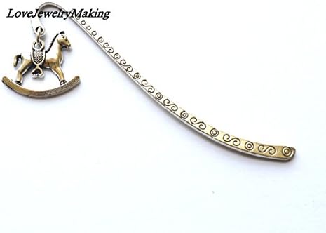 Metal Bookmark with Rocking Horse Charm,New Mom Gifts,Gifts for Expecting Mothers,Graduation Gift Teacher Gift Teacher Gift Ideas