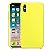 Anyos Compatible iPhone X Case, iPhone Xs Case, Liquid Silicone Gel Rubber Bumper Full-Body Shockproof Anti-Slip Protective Case with Soft Microfiber Cloth Cushion Cover for iPhone X/iPhone Xs, Yellow