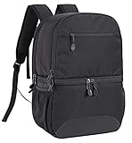 MIER 2 in 1 Insulated Cooler Backpack for Men Women Hiking Daypack with Lunch Compartment,Double Deck,Leakproof,Black